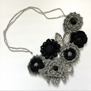 Crochet floral statement necklace